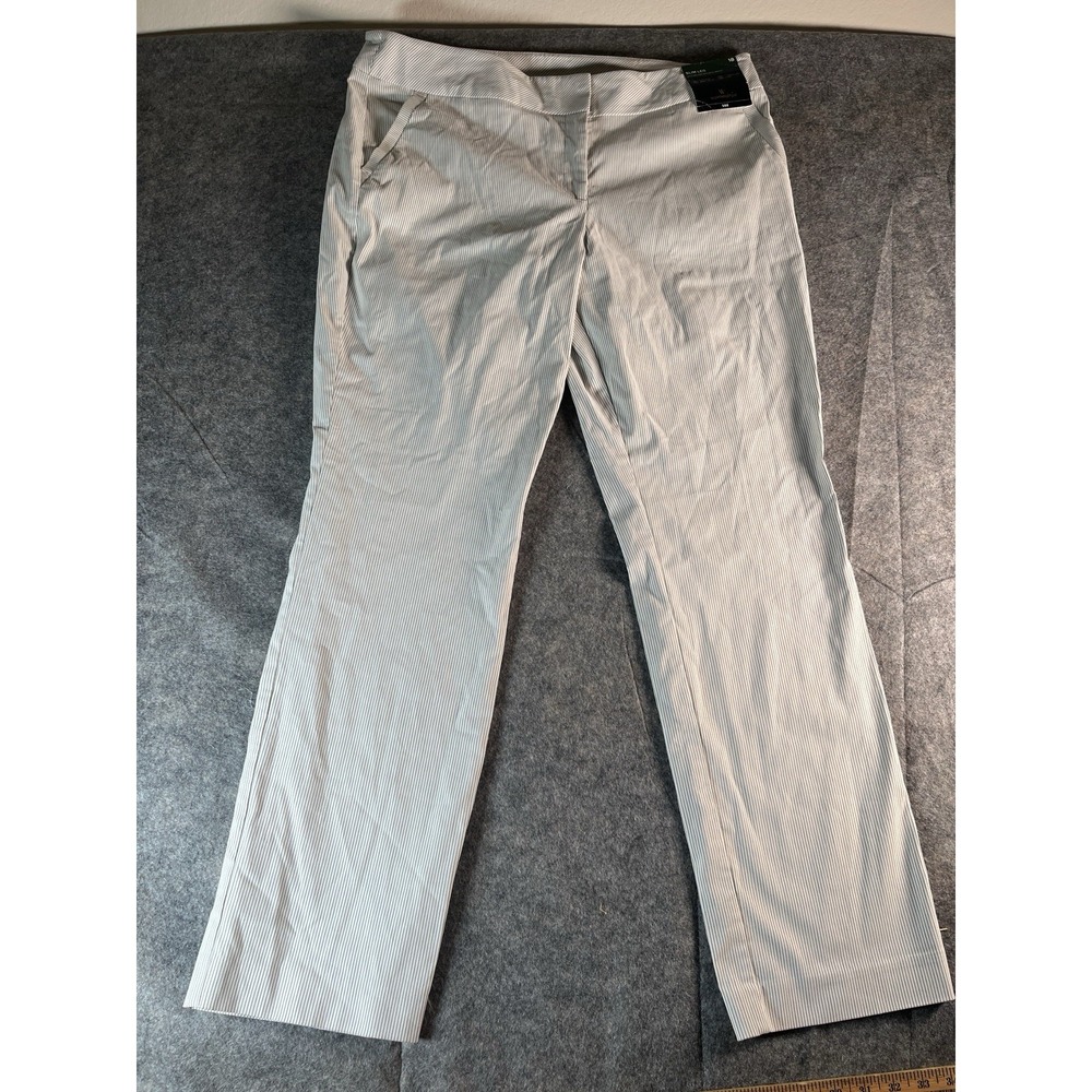 New! Worthington Striped Pants  White Slim Leg High‎ Rise 18